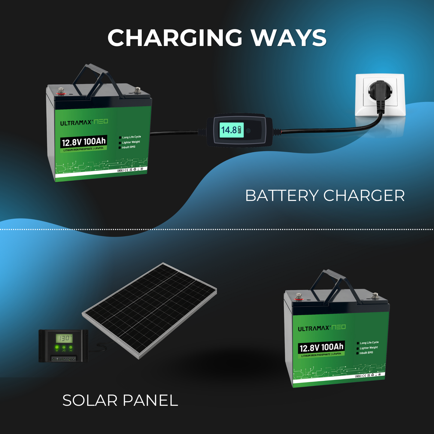 ULTRAMAX Neo 12V 100Ah Lithium Battery (LiFePO4)