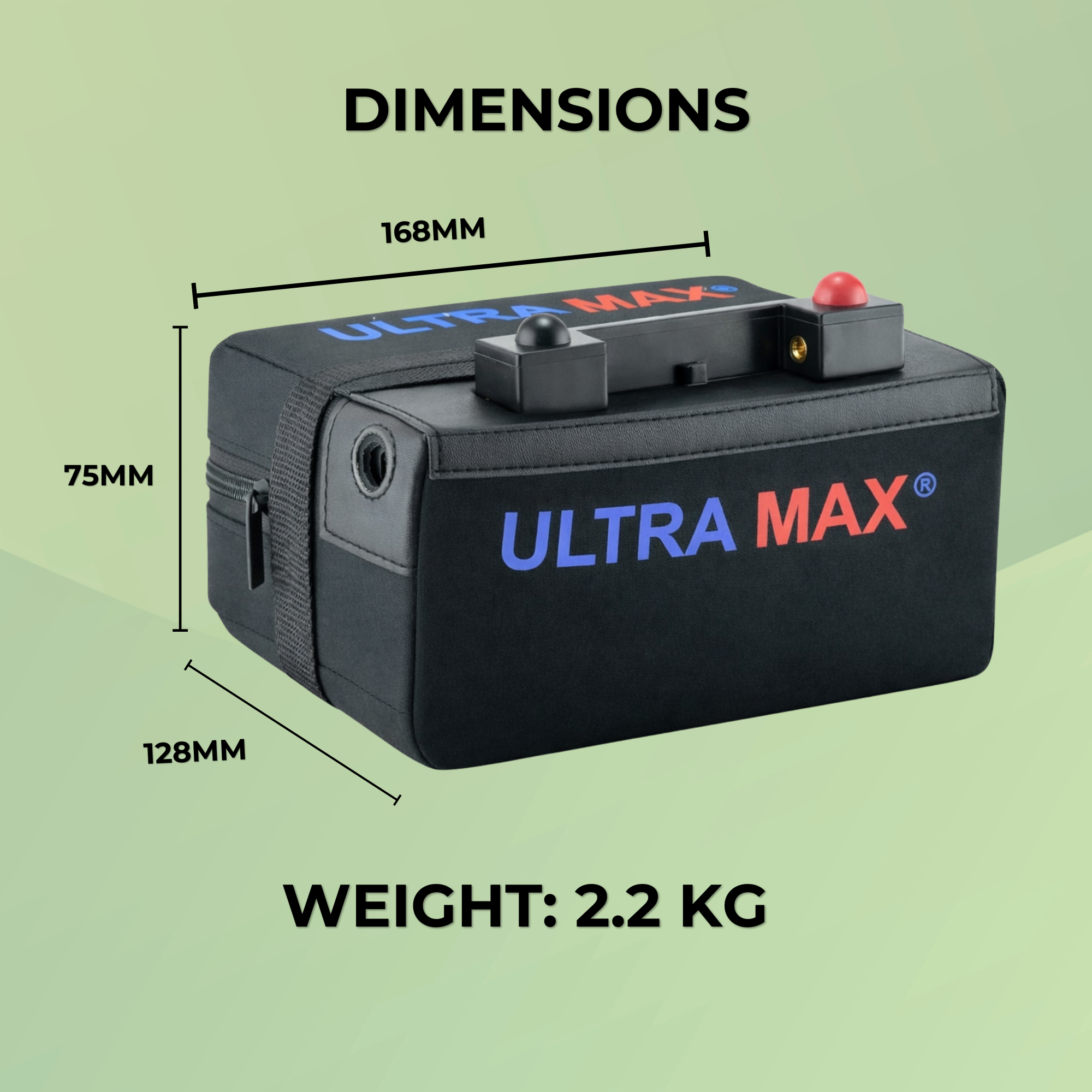 Ultramax 18-27 Hole Lithium Golf Trolley Battery 12V 18AH