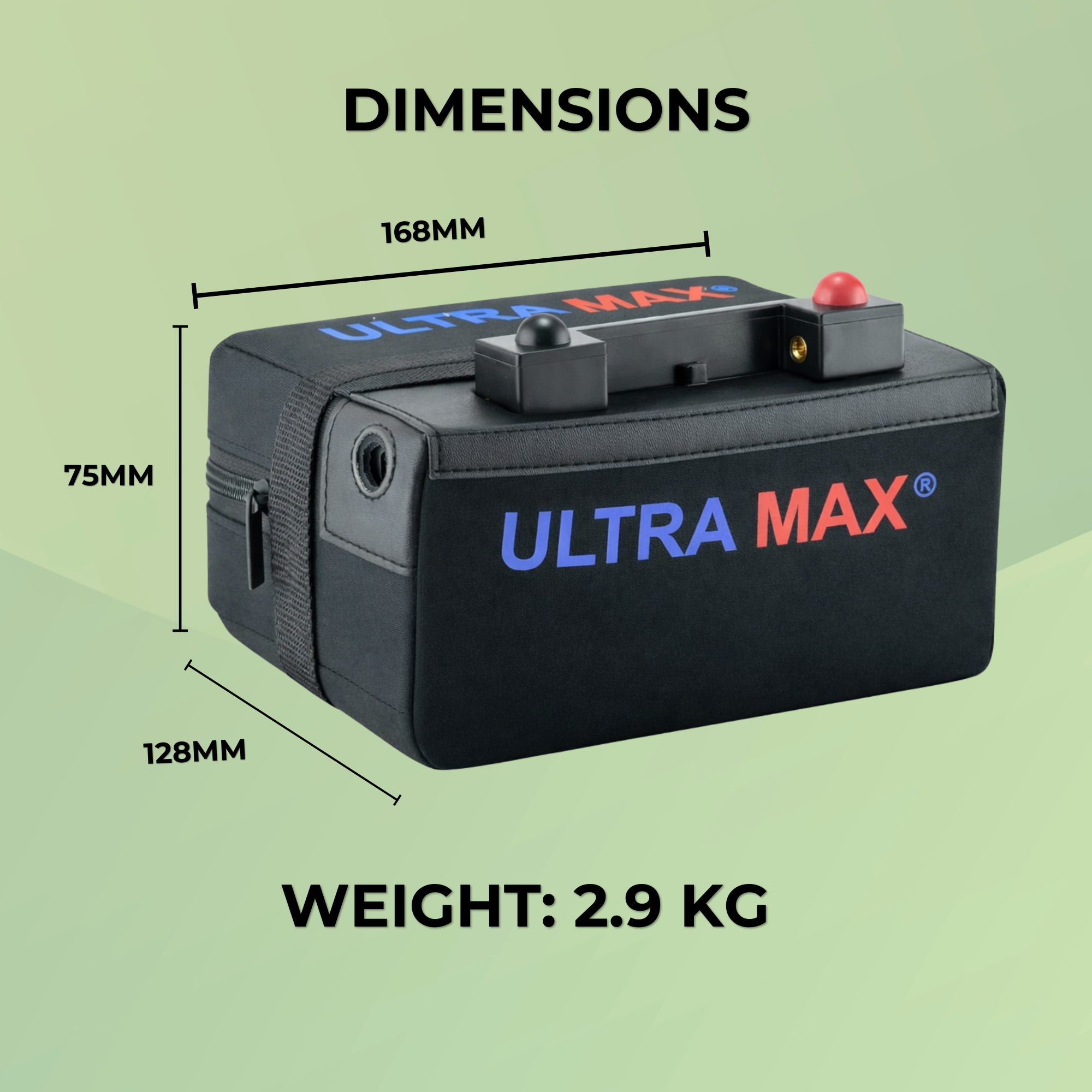 Ultramax 27-36 Hole Lithium Golf Trolley Battery 12V 22AH