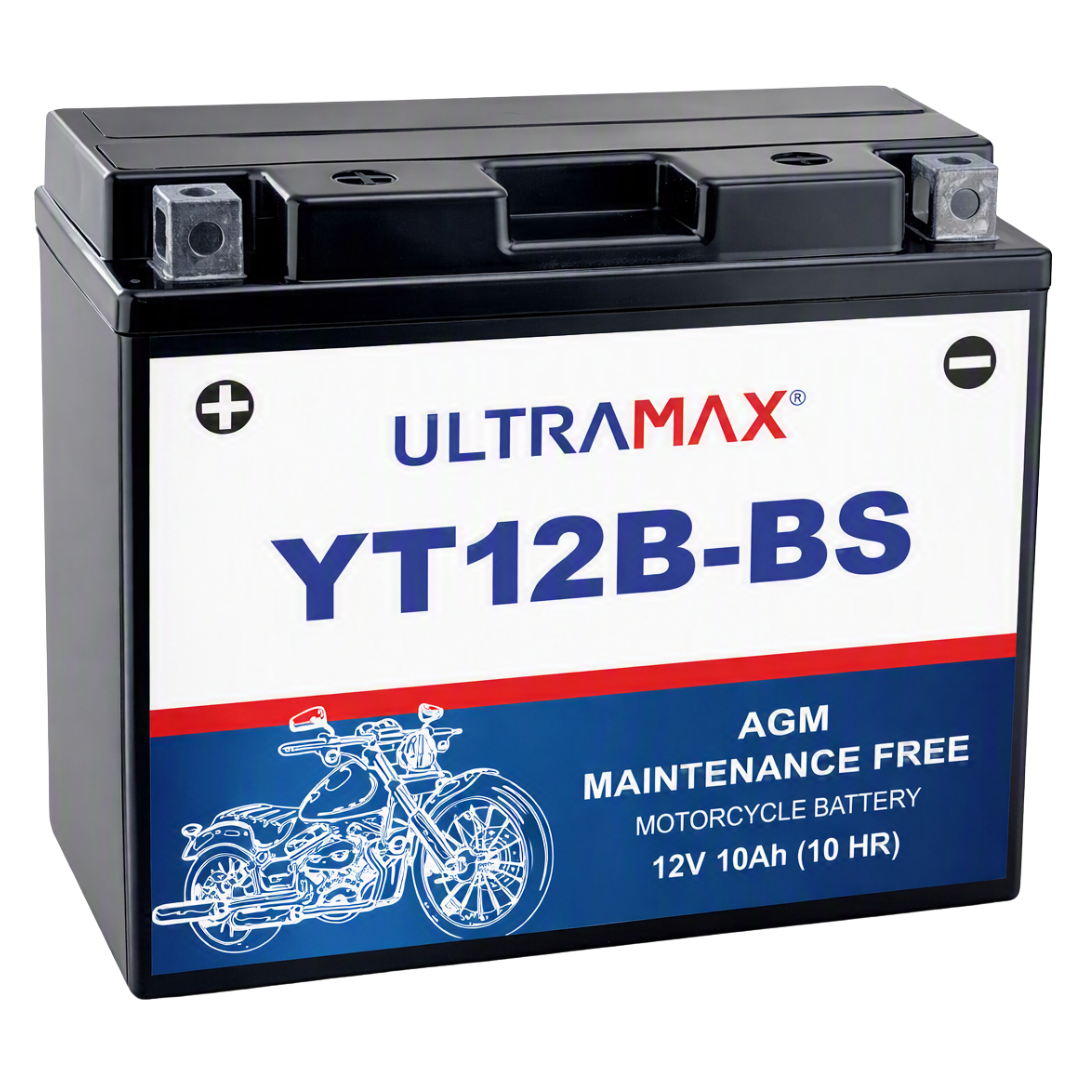UltraMax 12V 10Ah YT12B-BS Versiegelte AGM Motorradbatterie