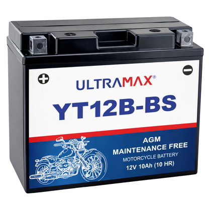 UltraMax 12V 10Ah YT12B-BS Versiegelte AGM Motorradbatterie