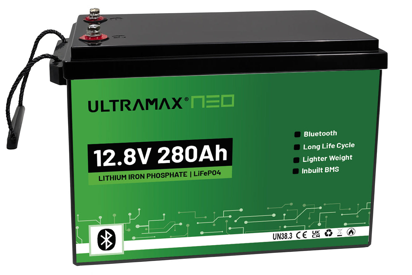 ULTRAMAX Neo 12V 280ah Lithium Battery (LiFePO4) with Bluetooth