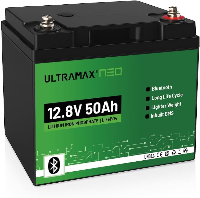 ULTRAMAX Neo 12V 50Ah Lithium Batterie (LiFePO4) mit Bluetooth