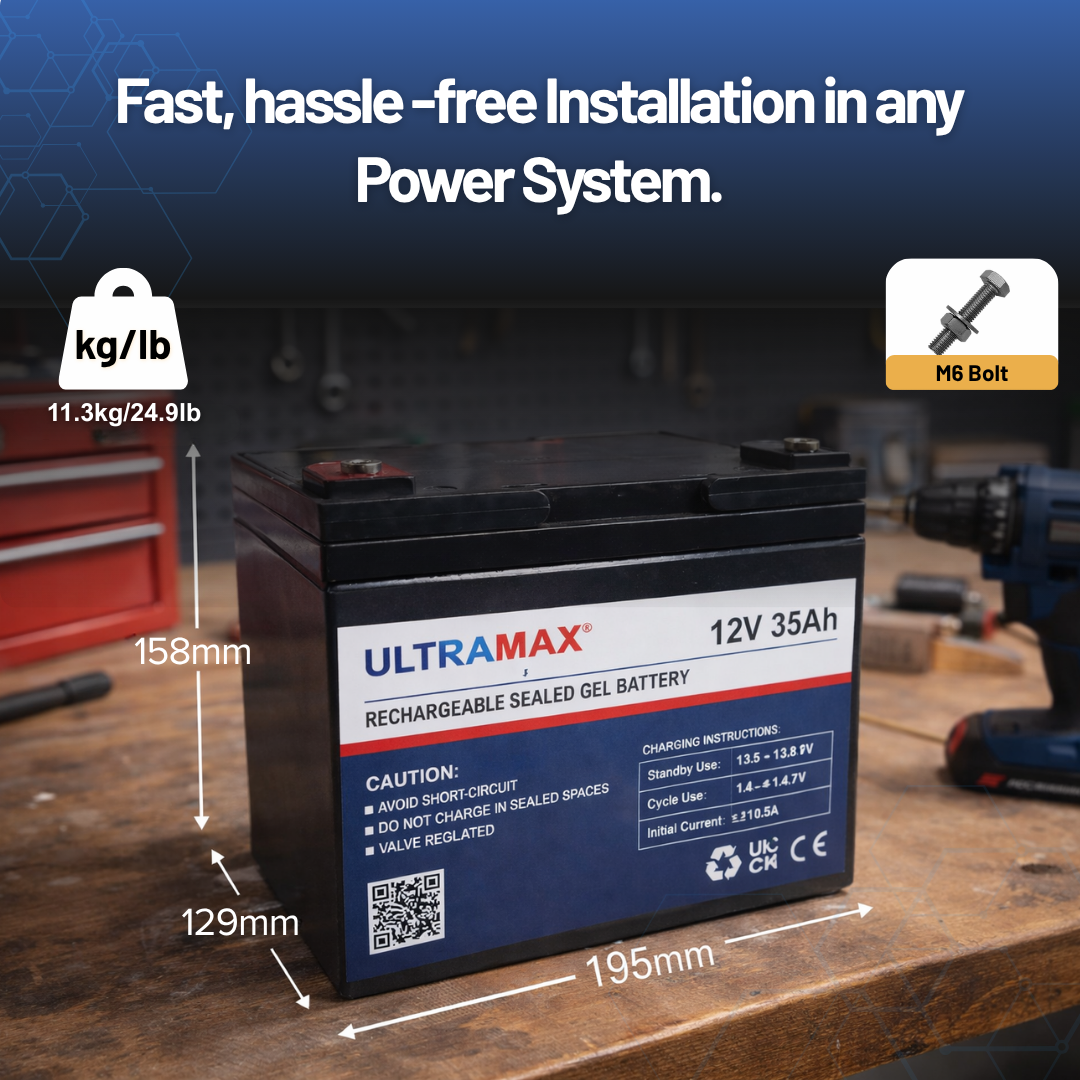UltraMax 12V 35Ah, NPG35-12 Versiegelte Gelbatterie