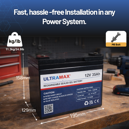 UltraMax 12V 35Ah, NPG35-12 Versiegelte Gelbatterie