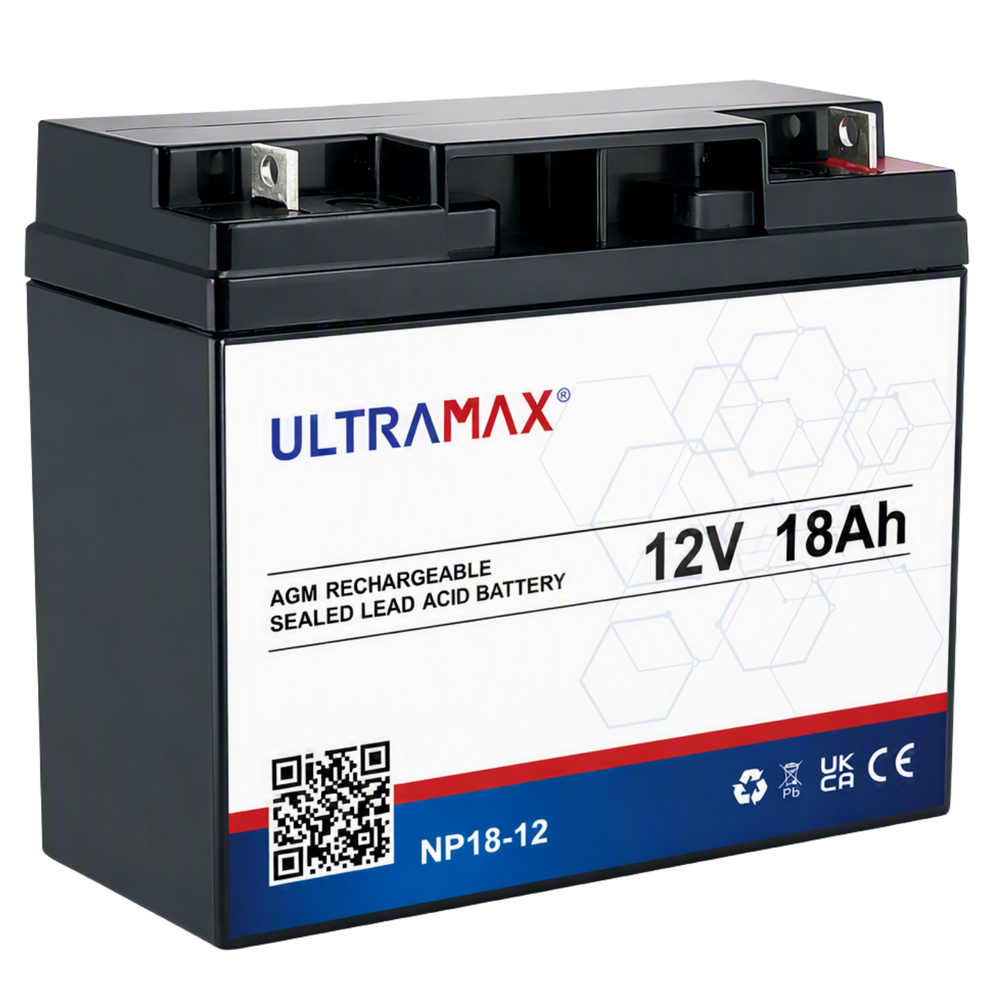 UltraMax 12V 18Ah, NP18-12 Versiegelte Blei-Säure-Batterie