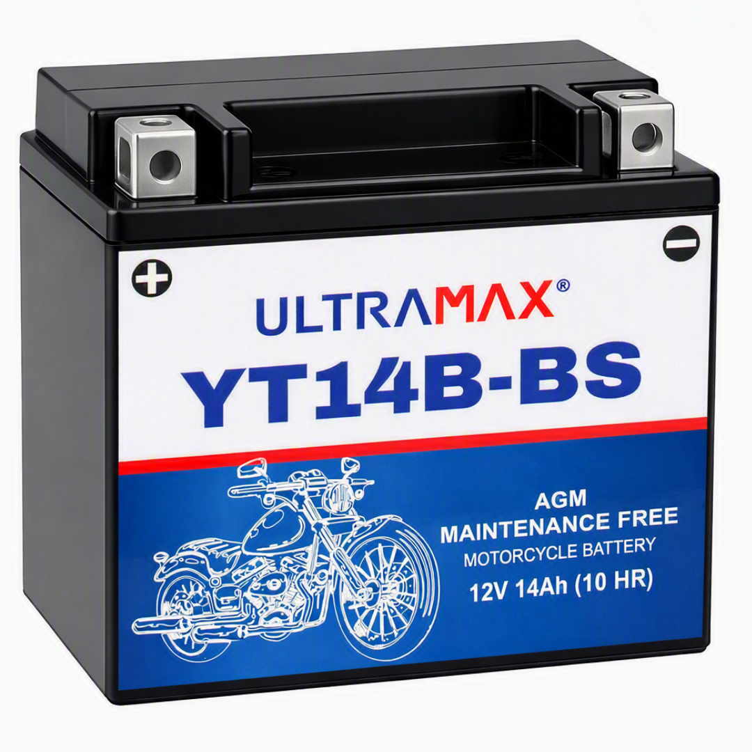 UltraMax 12V 12Ah YT14B-BS versiegelte AGM Motorradbatterie