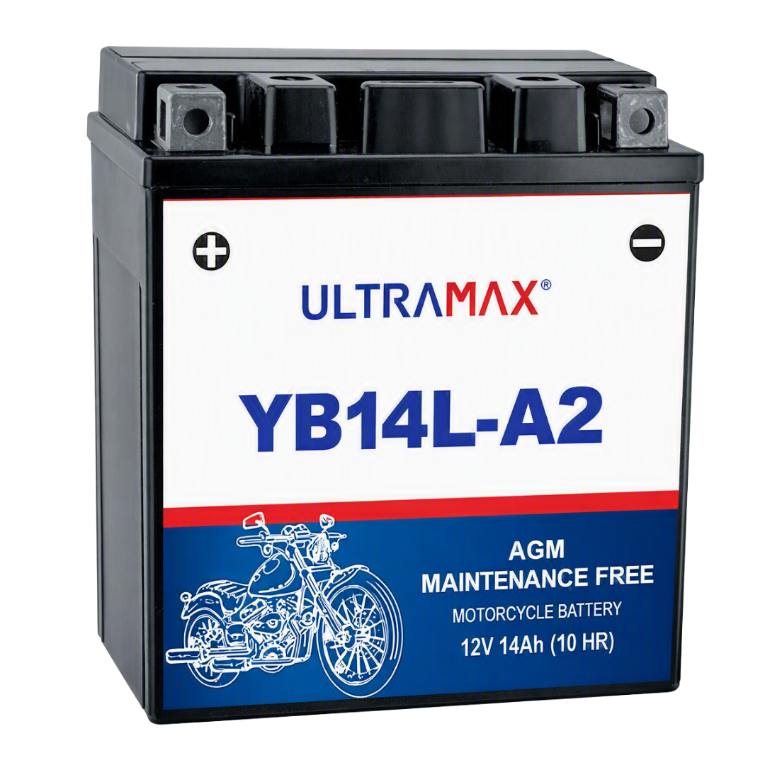 UltraMax 12V 14Ah YB14L-A2 Sealed AGM Motorcycle Battery