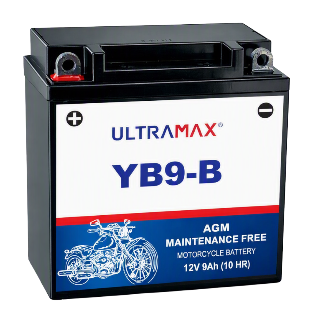 UltraMax 12V 9Ah YB9-B versiegelte AGM-Motorradbatterie