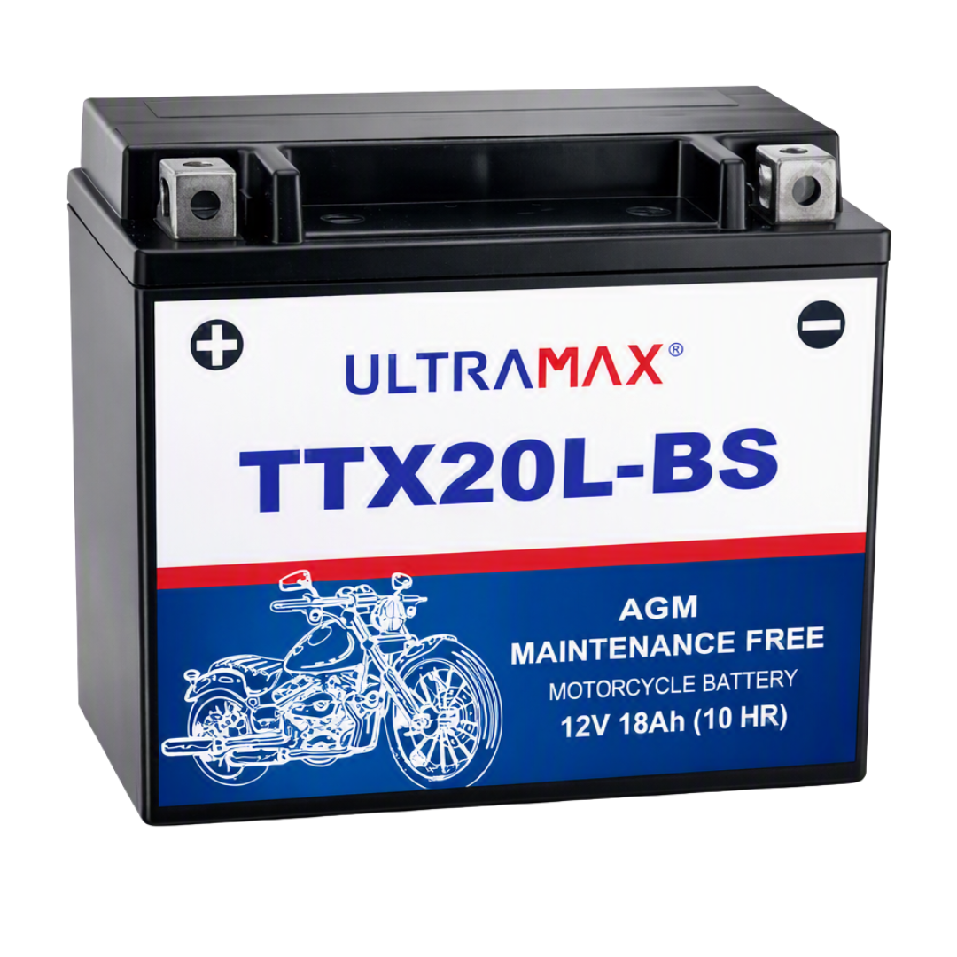 UltraMax 12V 18Ah YTX20L-BS Motorradbatterie Ersatz (TTX20L-BS)