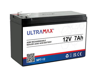 UltraMax 12V 7Ah, NP7-12 Bleiakku (versiegelt)