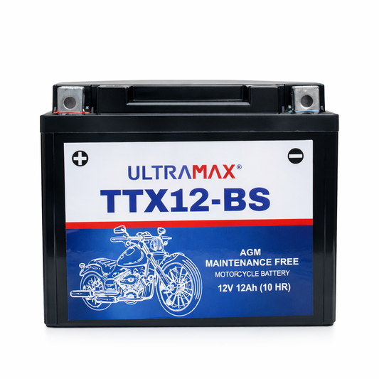 UltraMax 12V 10Ah YTX12-BS Motorcycle Battery Replacement (TTX12-BS)
