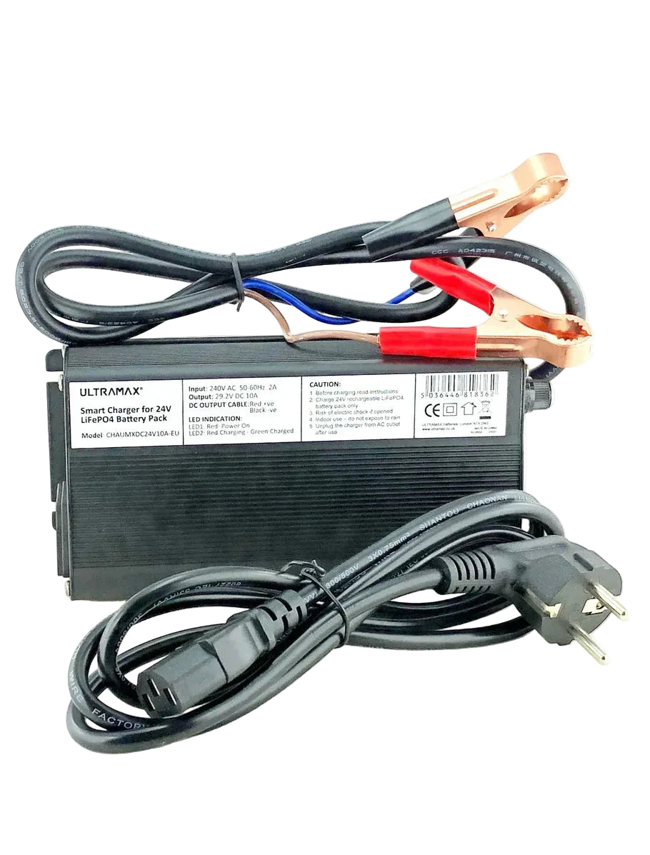 UltraMax 24V 20Ah LiFePO4 Battery Charger (EU)