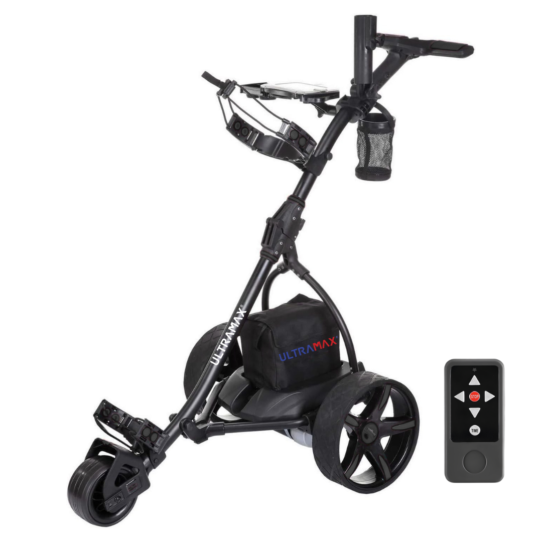 Ultramax Elektrischer Golftrolley mit Lithium-Akku & Ladegerät | 27 Loch | 100 £ kostenloses Zubehör