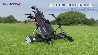 Ultramax Elektrischer Golftrolley mit Lithium-Akku & Ladegerät | 27 Loch | 100 £ kostenloses Zubehör