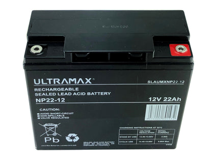 UltraMax 12V 22Ah, NP22-12 Bleisäureakku mit Ventilregulierung