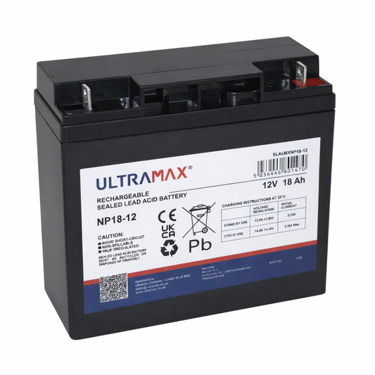 UltraMax 12V 18Ah, NP18-12 Versiegelte Blei-Säure-Batterie